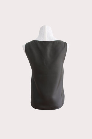 Katyusha Charcoal Black twill silk top