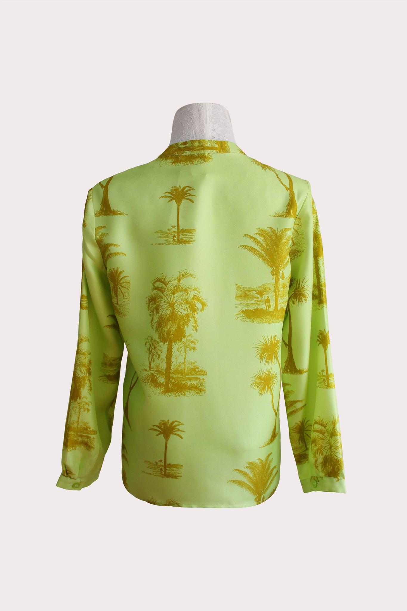 Katyusha Chartreuse Palms classic blouse