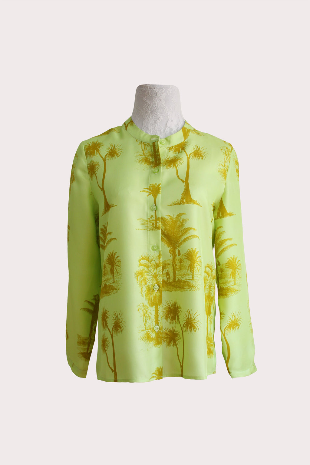 Katyusha Chartreuse Palms classic blouse