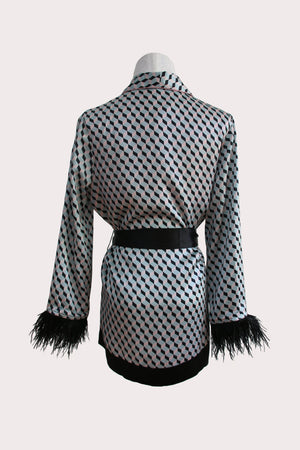 Katyusha Cubic satin silk shawl jacket