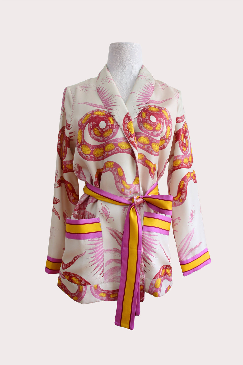 Katyusha Snake twill silk shawl jacket