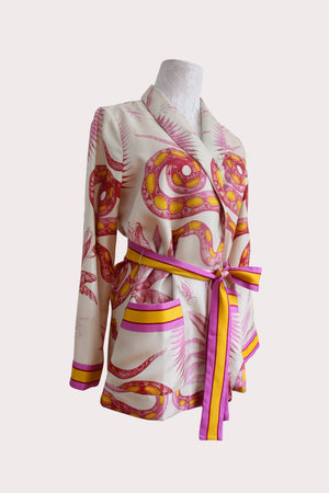 Katyusha Snake twill silk shawl jacket